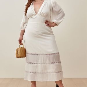 NWT Reformation Bayley Dress ES White Bridal Lace Maxi Wedding Bride Cottagecore